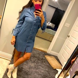 Express Denim Button up dress XS